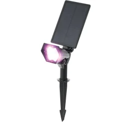 Solar Wand- und Bodenstrahler mit 5 Lichtfarben im Kunststoffgehäuse