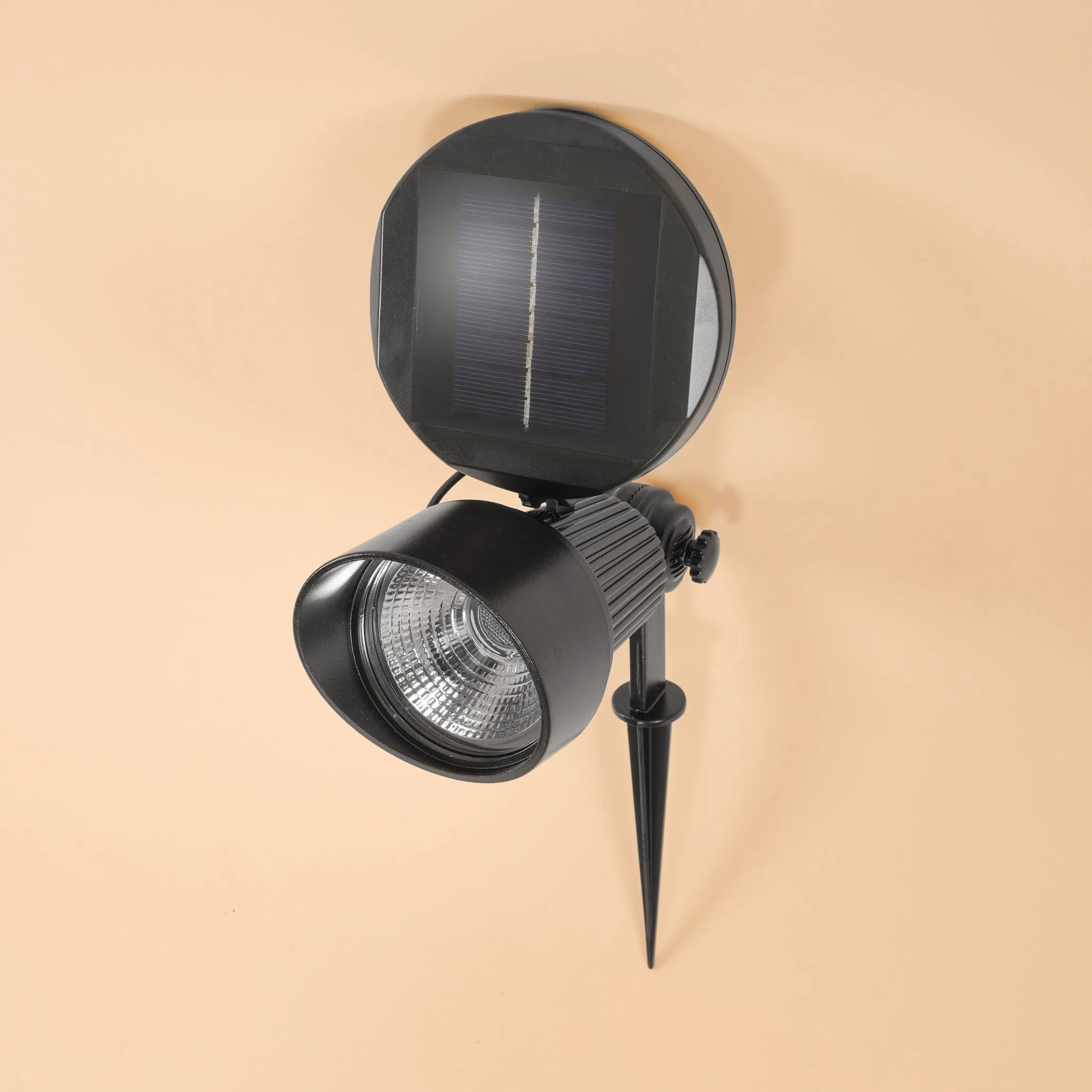 Solar Wand- und Bodenstrahler warm weiß im Alugehäuse