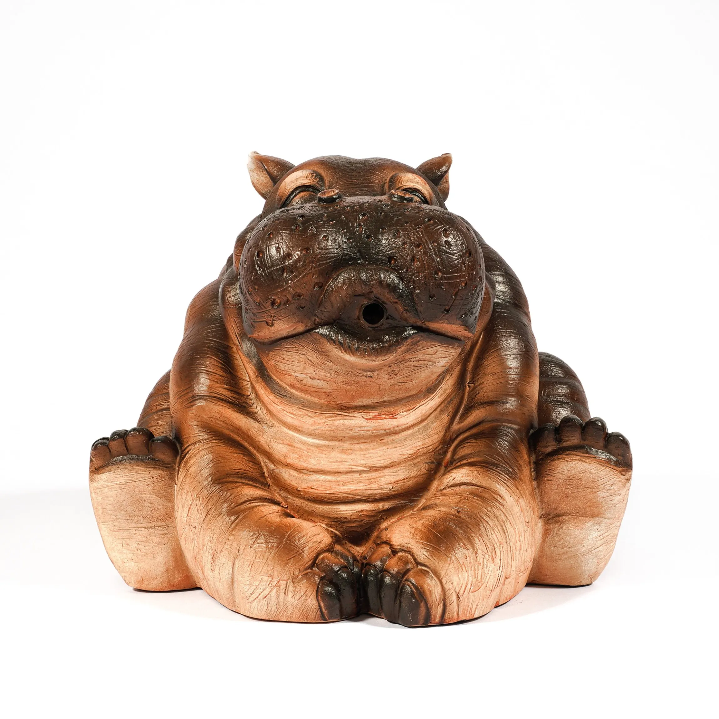 Solar Wasserspeier-Set sitzendes Flusspferd Hippo