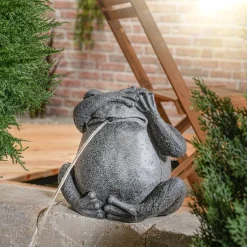 Solar Wasserspeier-Set sitzender Frosch