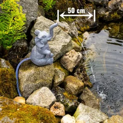 Solar Wasserspeierset sitzender Elefant Lumi