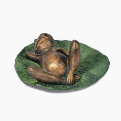 Solar Wasserspeier-Set treibender Frosch auf Seerosenblatt