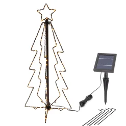 Solar Weihnachtsbaum mit Leuchtstern, Höhe 80 cm