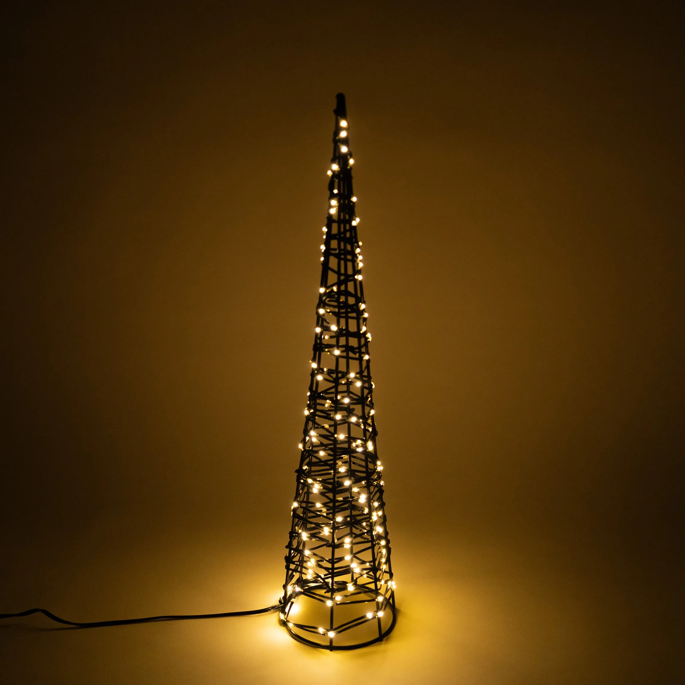 Solar Weihnachtspyramide Höhe 50 cm mit 200 warmweißen LEDs