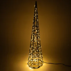 Solar Weihnachtspyramide Höhe 60 cm mit 200 warmweißen LEDs