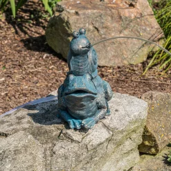 Wasserspeier-Figur Max und Moritz im Altkupfer-Design