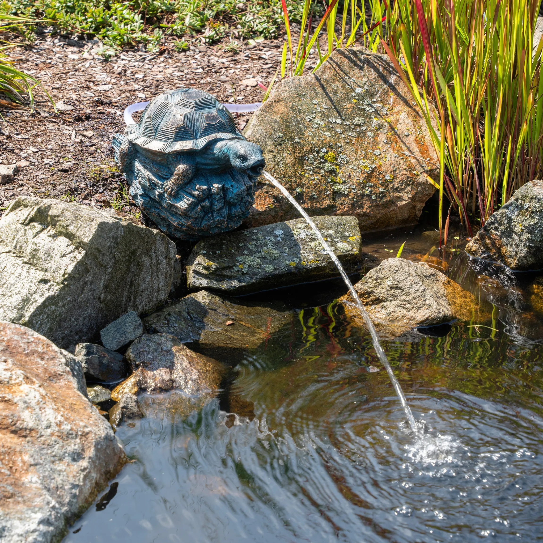 Wasserspeier-Figur Schildkröte Marlies im Altkupfer-Design
