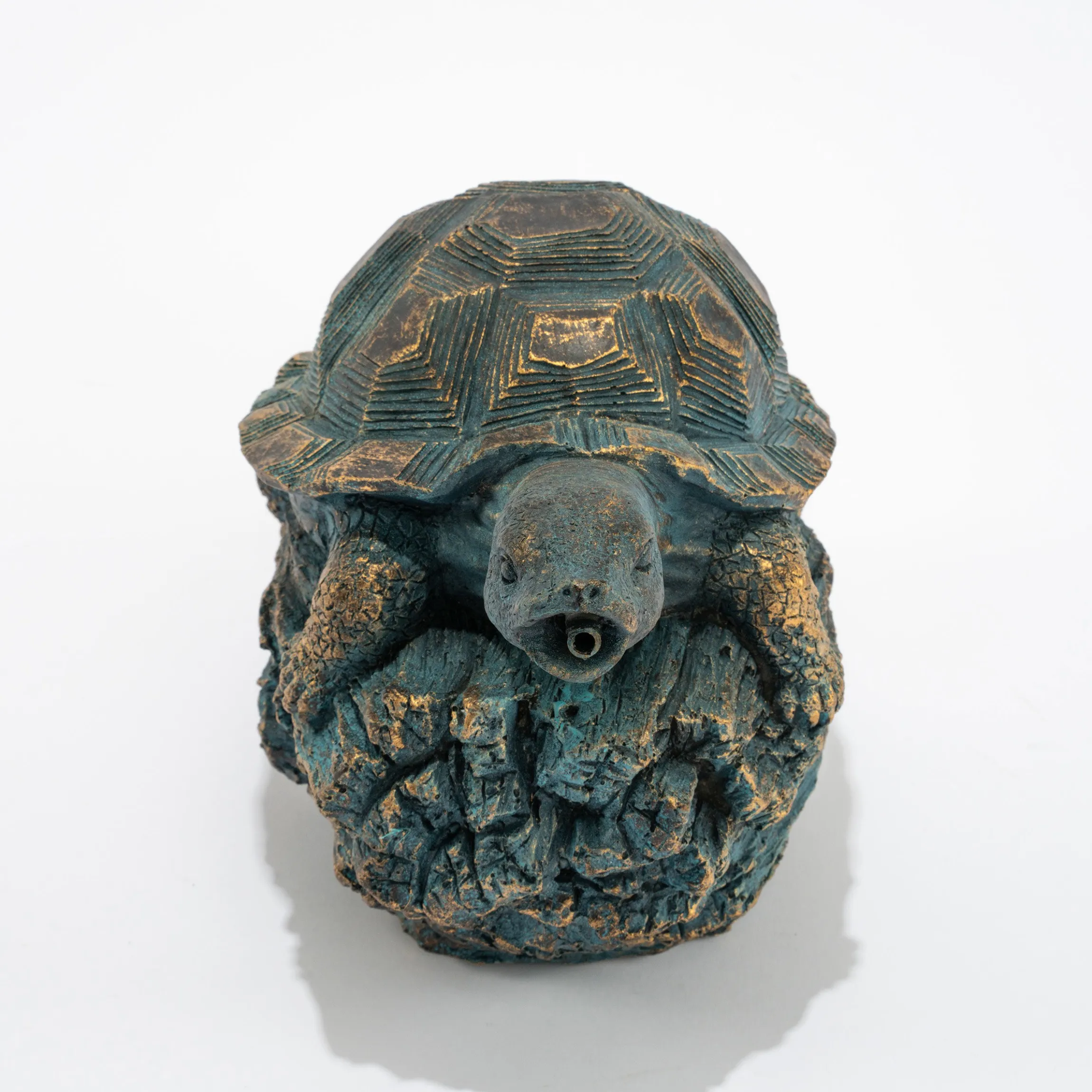 Wasserspeier-Figur Schildkröte Marlies im Altkupfer-Design