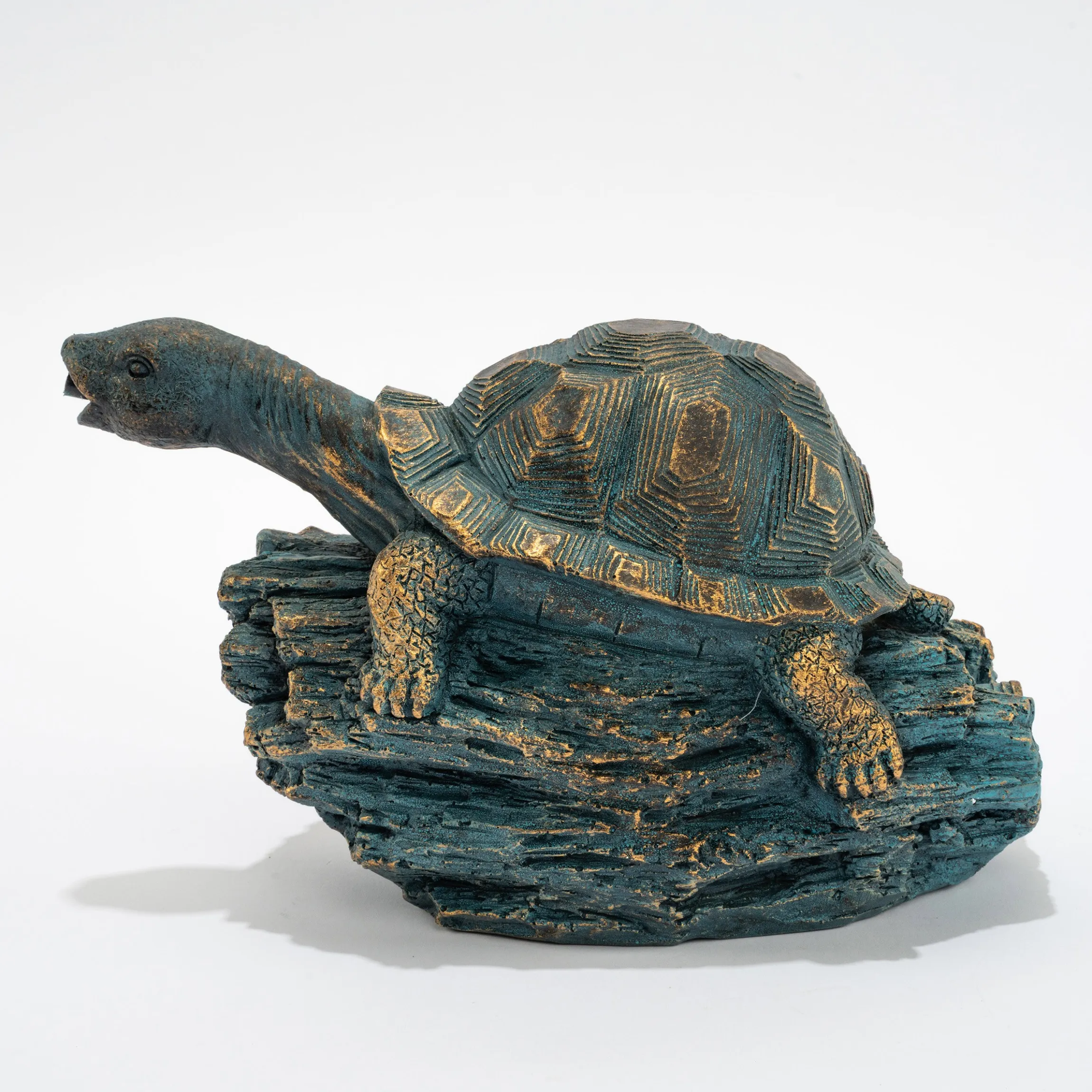Wasserspeier-Figur Schildkröte Marlies im Altkupfer-Design