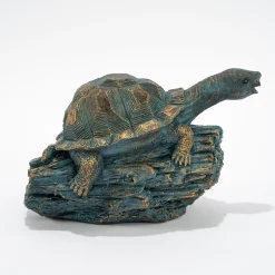 Wasserspeier-Figur Schildkröte Marlies im Altkupfer-Design