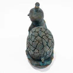 Wasserspeier-Figur Schnecke Emilius im Altkupfer-Design