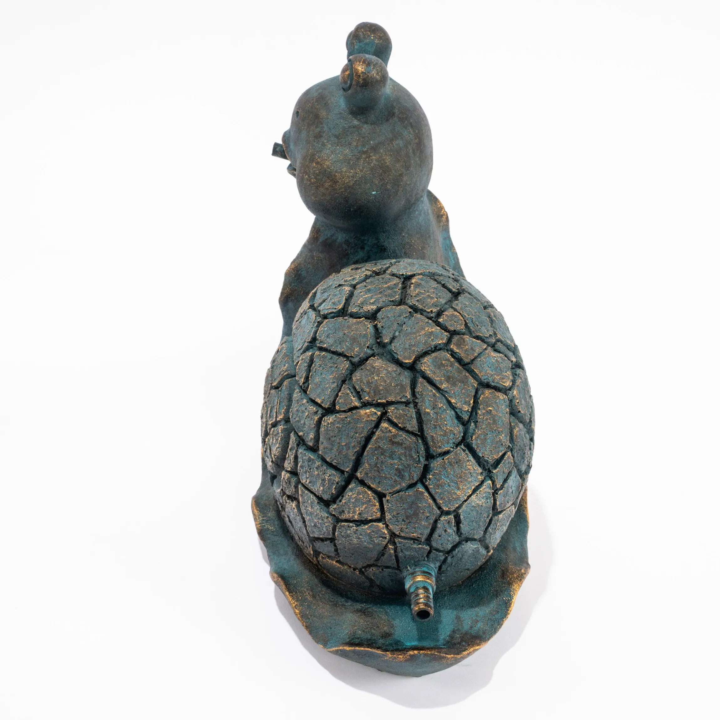 Wasserspeier-Figur Schnecke Emilius im Altkupfer-Design